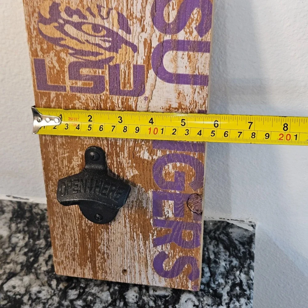 LSU Wooden Bottle Opener Wall Mounted Gifts for Men Beer Lovers‎ NFL